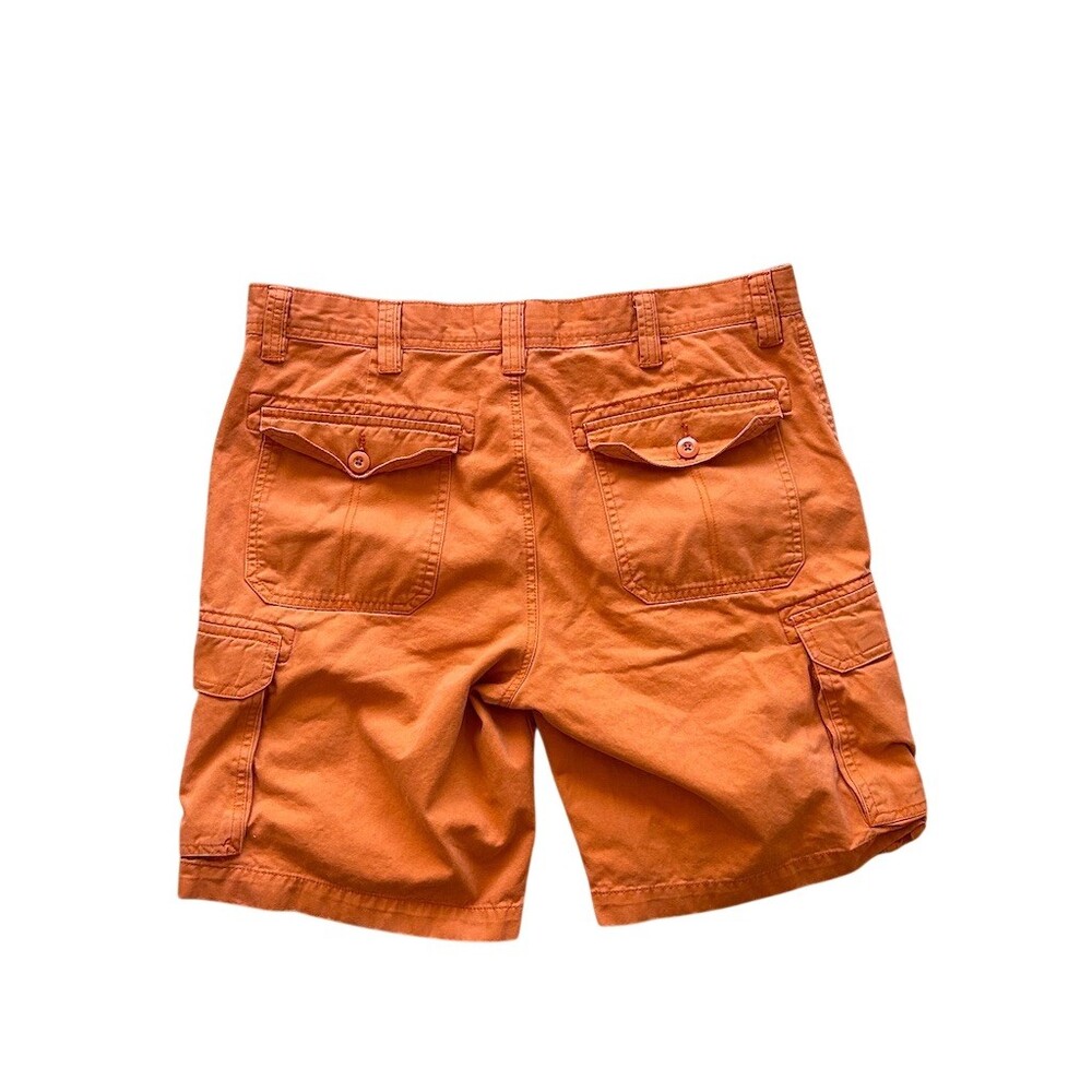 St. John’s Bay Cargo Shorts Men's Size 36 Orange Button Fly Casual - Picture 4 of 5